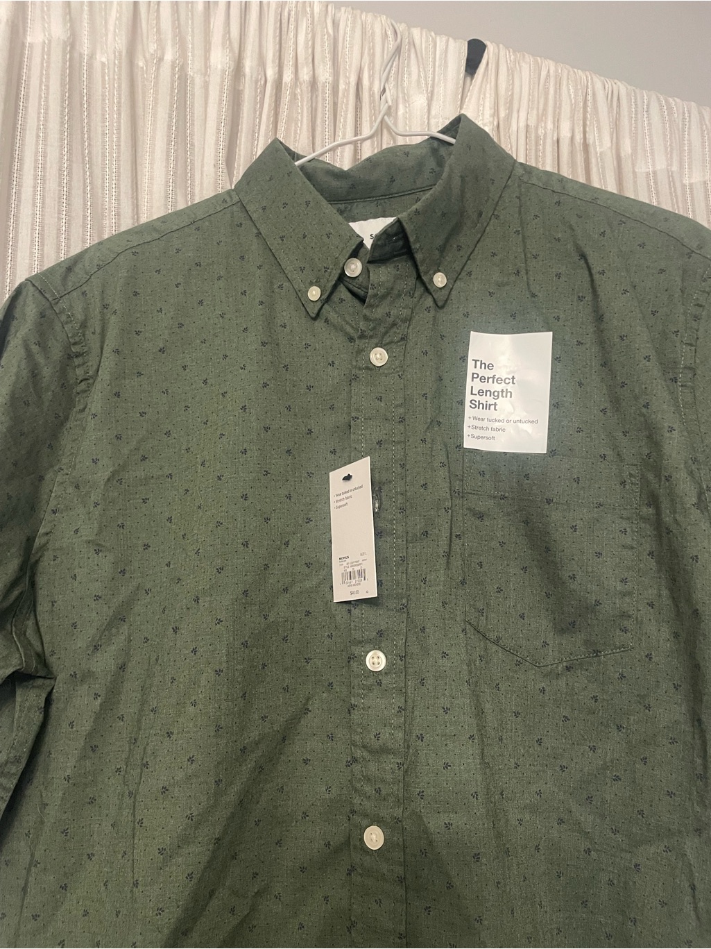 Men's Sonoma Button-Down Short Sleeve Shirt - Olive Green New Large — image 4 of 8